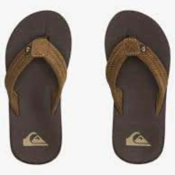 BRAND NEW youth boy quicksilver carver suede flip flops slides sandals 4Y & 6Y - Picture 4 of 5